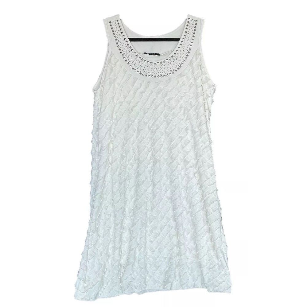 Saint Tropez West Dress Womens‎ Size Small White Coastal Boho Coquette Feminine